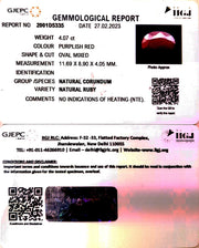 4.07/CT Natural Neo Burma Ruby with Govt. Lab Certificate (2331)